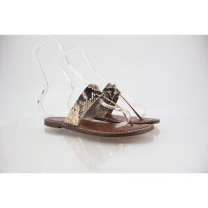 Sam Edelman Women's Gus Sandal Size 6 Thong Slide Gray Black Snakeskin Leather